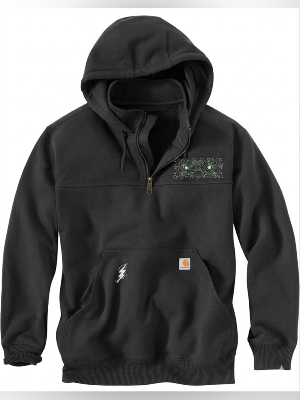 Carhartt Black Half-Zip Hoodie Custom - Jaguar Edition 1-of-1 unique edition ⚡️🐆